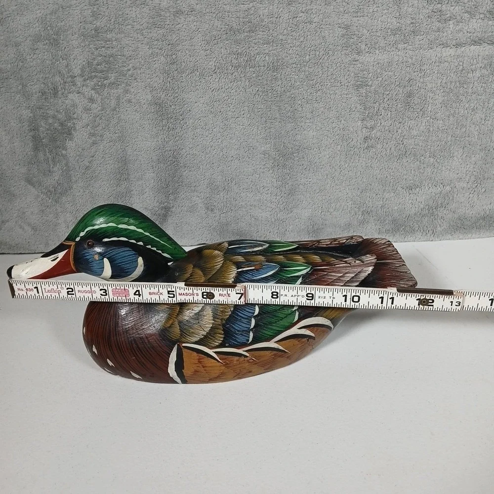 Vintage Wood Duck Decoy Set Multi Color Folk Art Decor Hand Painted